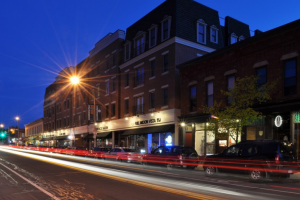 South and Hickory Place at Night