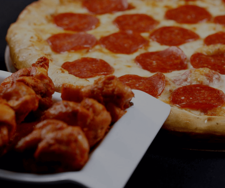 Pizza and chicken wings