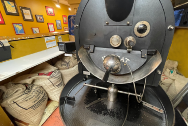 Coffee Connection in South and Hickory Place roasts all its own beans on premises in this roaster.