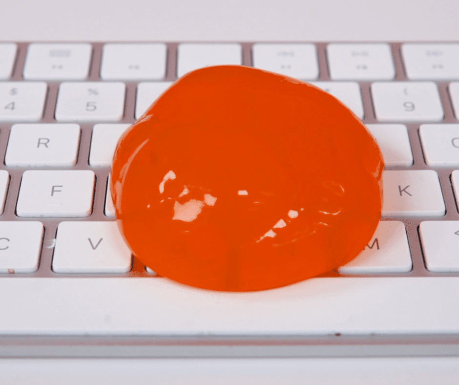 Cleaning putty on a computer keyboard