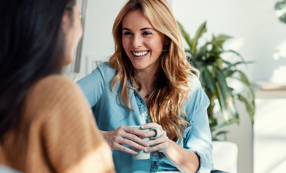 Two women conversing
