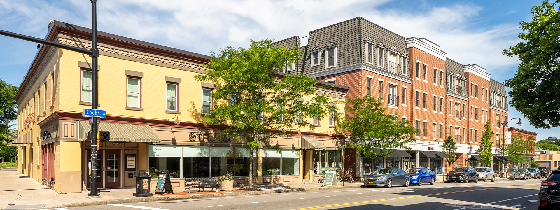 South & Hickory Place facade during the day
